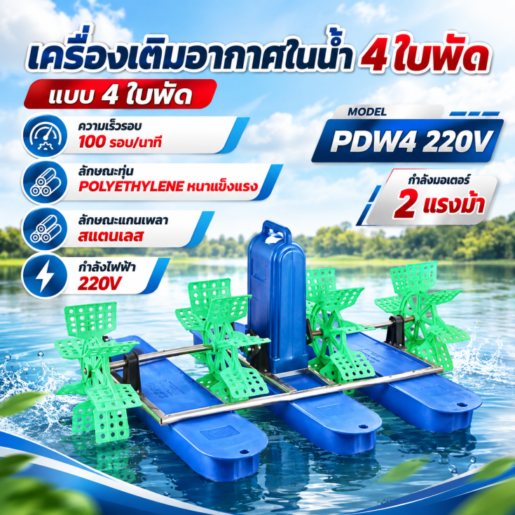 เครื่องเติมอากาศในน้ำ 4 ใบพัด